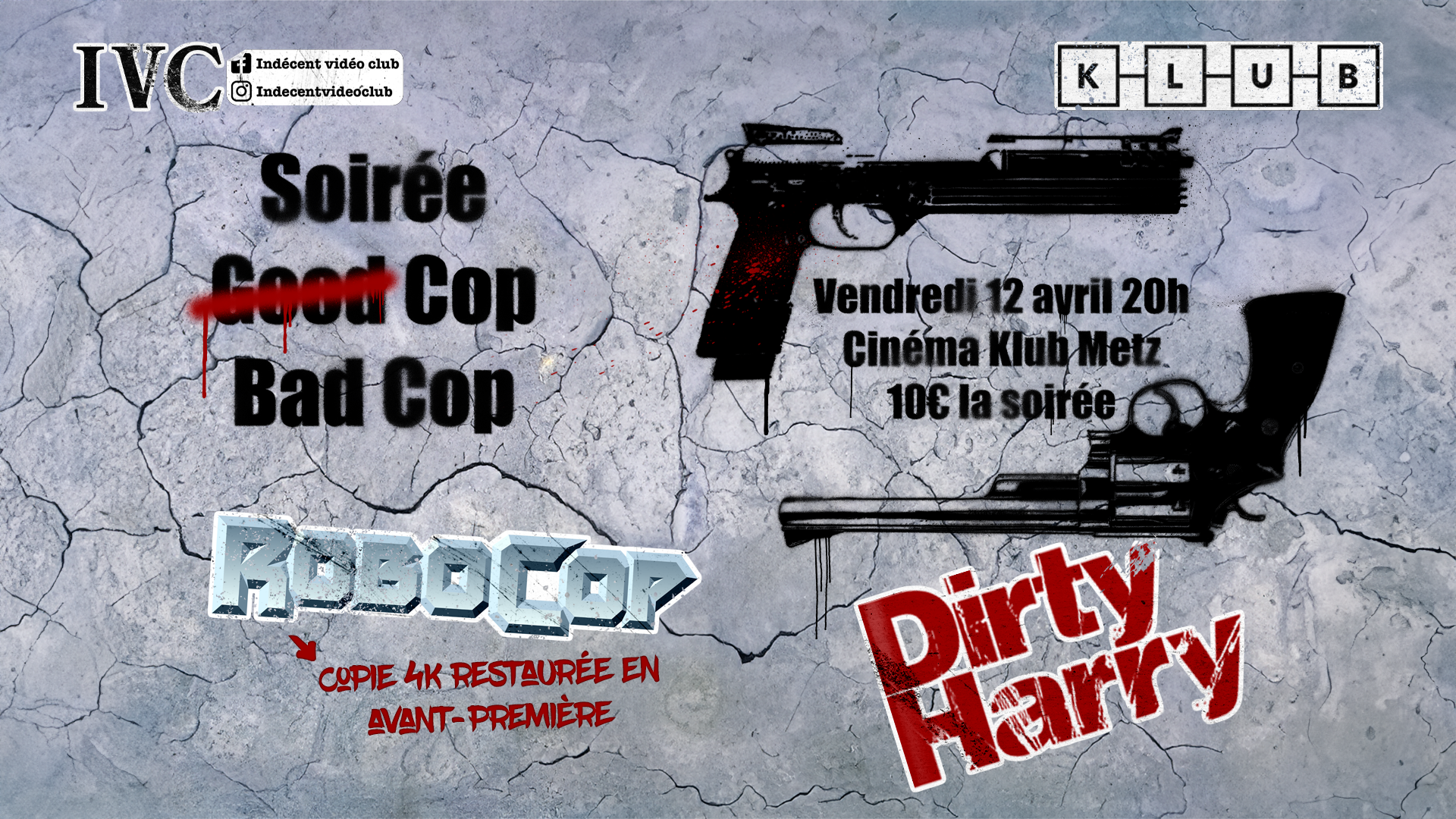 Affiche cinéma soirée Good cop - bad cop.