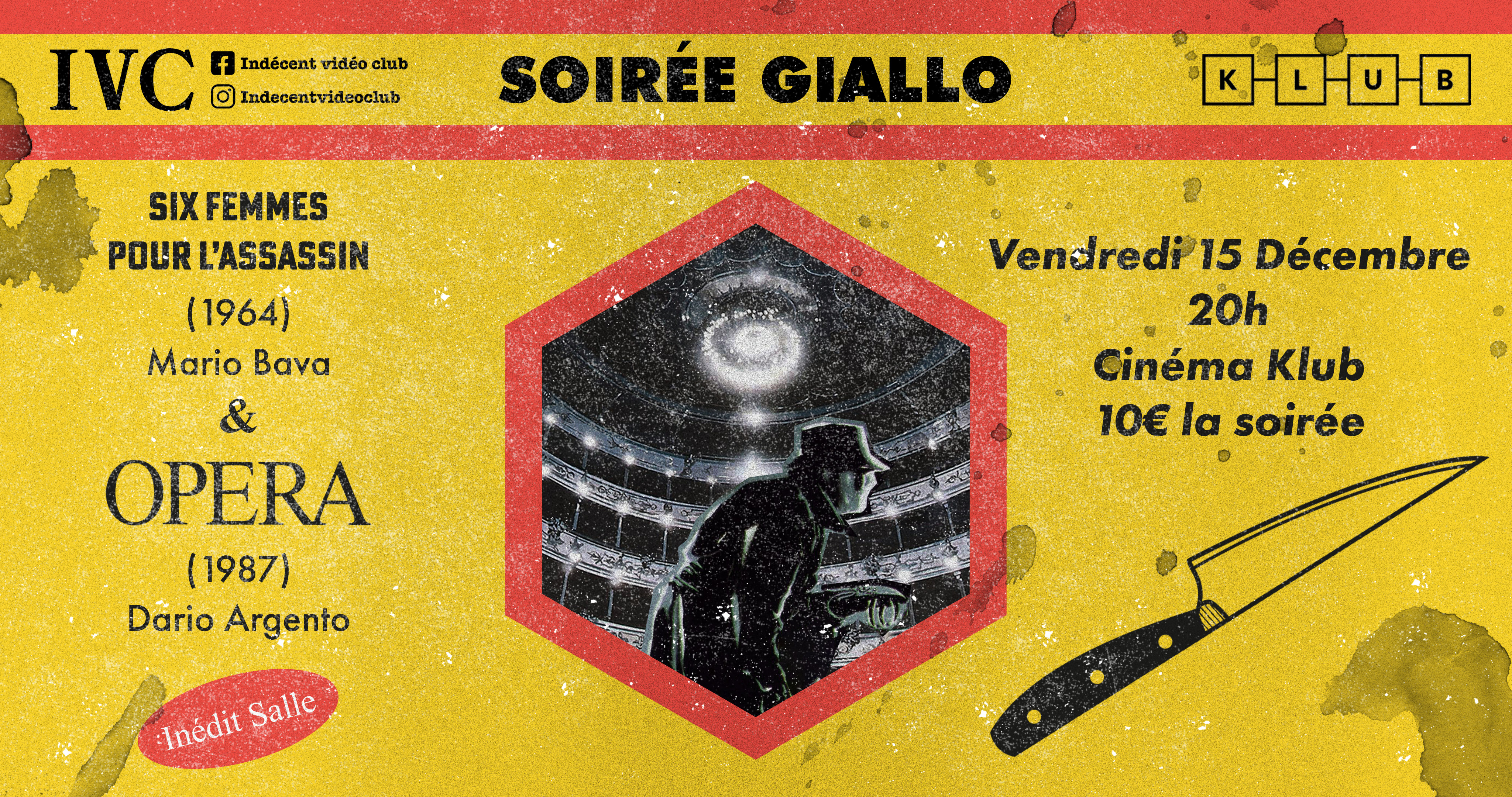 Affiche cinéma soirée Giallo.