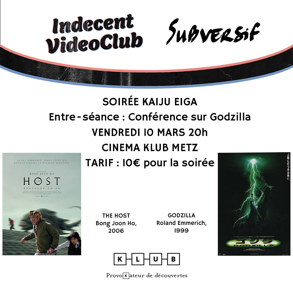 Affiche cinéma soirée Kaiju eiga.