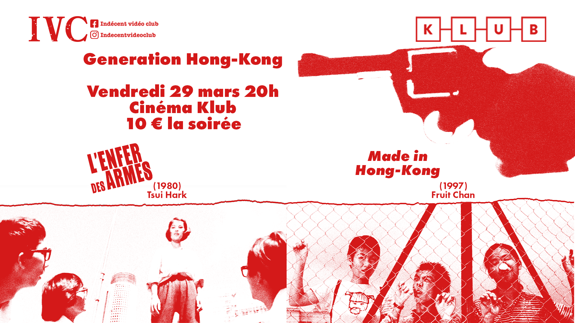 Affiche cinéma soirée Génération Hong-Kong.