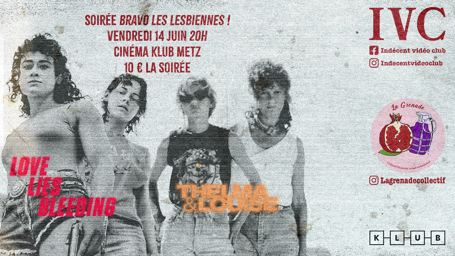 Affiche cinéma soirée Bravo les lesbiennes.